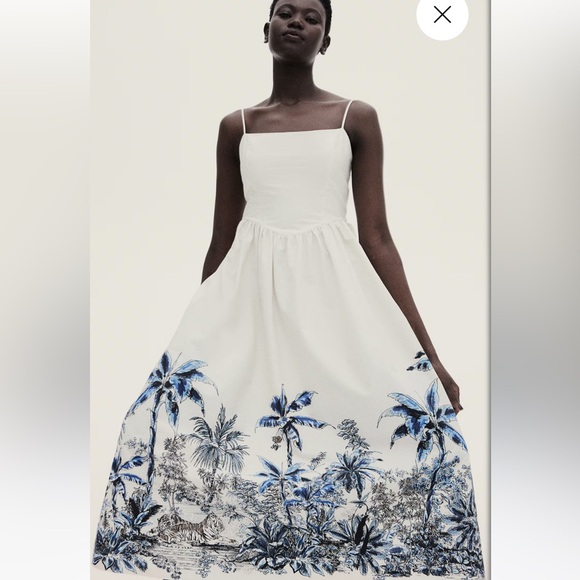 🐘🌴 100% Cotton Dress with Tropical Safari Print 🐆 Women’s size Small - Picture 2 of 12